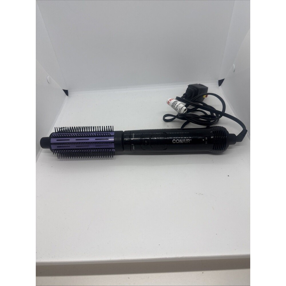 Conair Curling Brush 1 in Barrel Adjustable Heat Settings Black Purple Electric - Picture 1 of 5